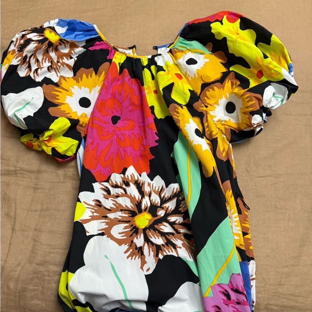 Christopher john Rogers x Target high low maxi Dress with puff short sleeves - Picture 10 of 13